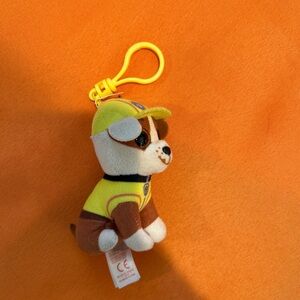 Ty RUBBLE the BULL DOG Paw Patrol Beanie Boo Keychain CLIP 4” Preowned.